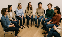 Frauen im Stuhlkreis (mit KI generiert)